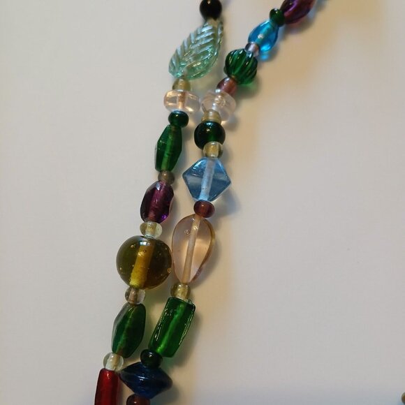 Women's Colorful Boho Glass Beaded Eclectic Style Fashion Long Necklace - Picture 8 of 9